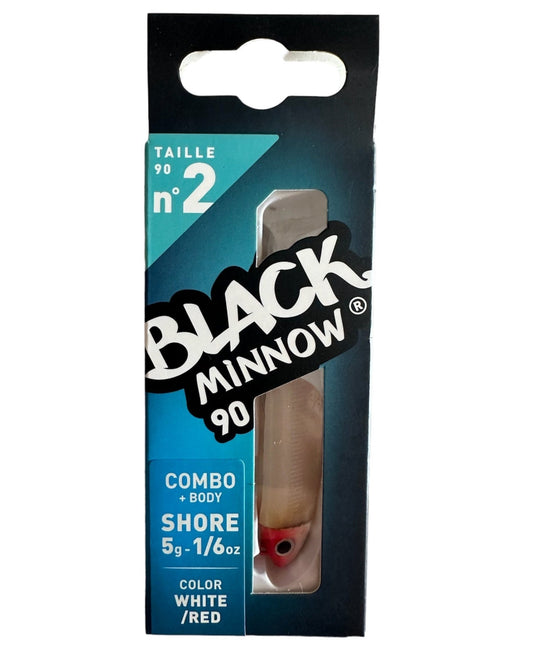 FIIISH BLACK MINNOW 90 COMBO + BODY SHORE 5GR WHITE RED - TOPESCA - Tienda de Pesca Online