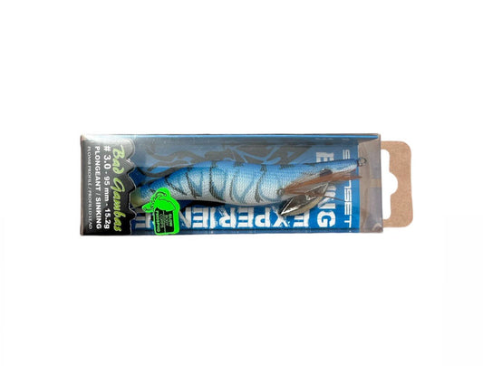 JIBIONERA SUNSET BAD GAMBAS GLOW AZUL 3.0 - TOPESCA - Tienda de Pesca Online