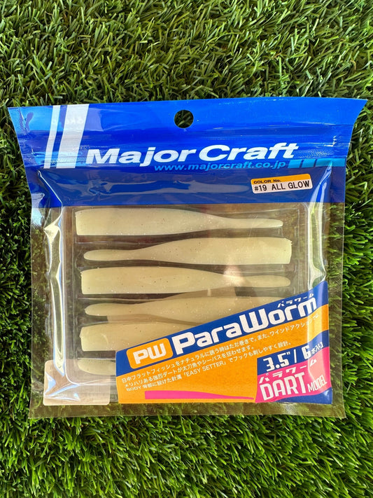 MAJOR CRAFT PARAWORM 3.5" 6 ALL GLOW - TOPESCA - Tienda de Pesca Online